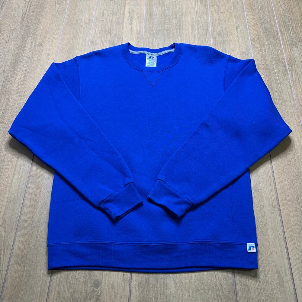 Russell Athletic Vintage Y2K Blank Blue Sweatshirt Size M  2000s baggy‎ loose